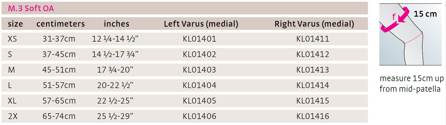 M.3 Soft Osteoarthritis OA Knee Brace