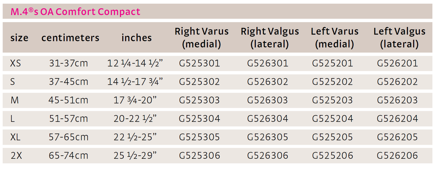 M.4s OA Comfort Compact Knee Brace